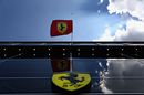 Ferrari flag is seen flying at half mast to commemorate the life of the late CEO of FIAT and Chairman of Ferrari Sergio Marchionne