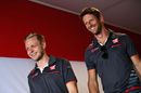 Romain Grosjean and Kevin Magnussen looks relaxed in the paddock