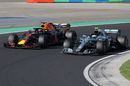 Daniel Ricciardo and Valtteri Bottas side by side battle