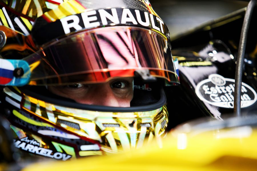 Artem Markelov sits in the Renault