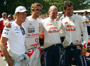 Nico Rosberg, Jenson Button, Adrian Newey and Mark Webber at the Goodwood Festival of Speed