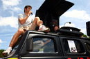 Mark Webber talks to fans during day two of the Goodwood Festival of Speed 