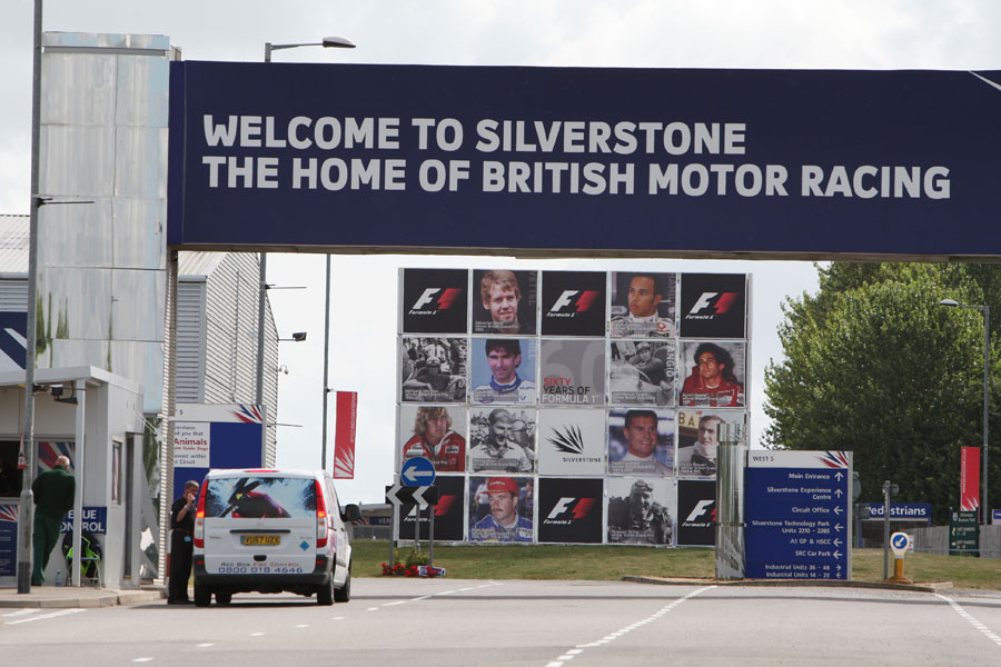 The main entrance to the Silverstone circuit