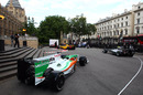 A Force India car outside London's Natural History Museum ahead of the Great Ormond Street Grand Prix Party