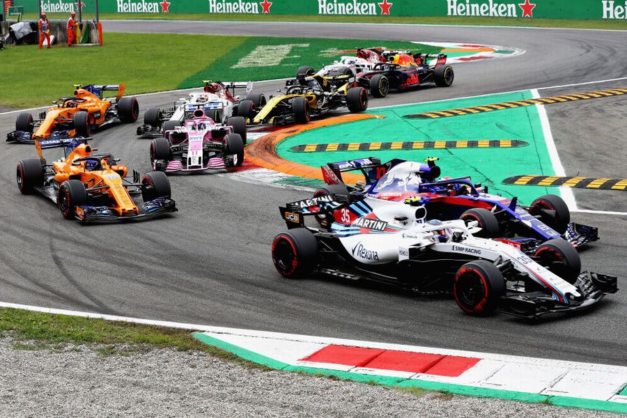 Lance Stroll and Pierre Gasly battle for position