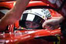 Sebastian Vettel in the cockpit of Ferrari SF71H