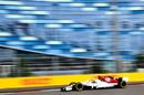 Charles Leclerc on track in the Sauber