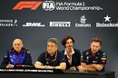Franz Tost, Masashi Yamamoto and Christian Horner in the Press Conference