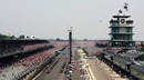 F1 cars line up for the start of the race at Indy