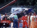 The remains of Ayrton Senna's car after his fatal crash