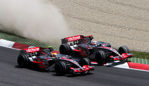 McLaren team-mates Lewis Hamilton and Fernando Alonso go head-to-head