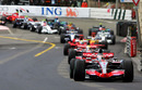 McLaren's Fernando Alonso leads the pack in Monaco
