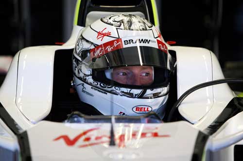 Mike Conway in the cockpit of last year's Brawn at Jerez
