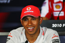A relaxed Lewis Hamilton during Thursday's press conference