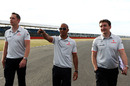 Lewis Hamilton walks the circuit on Thursday