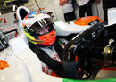 Paul di Resta sits in his Force India cockpit