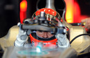 Michael Schumacher removes his steering wheel