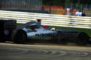 Michael Schumacher recovers from a spin