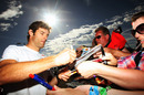 Mark Webber signs autographs 