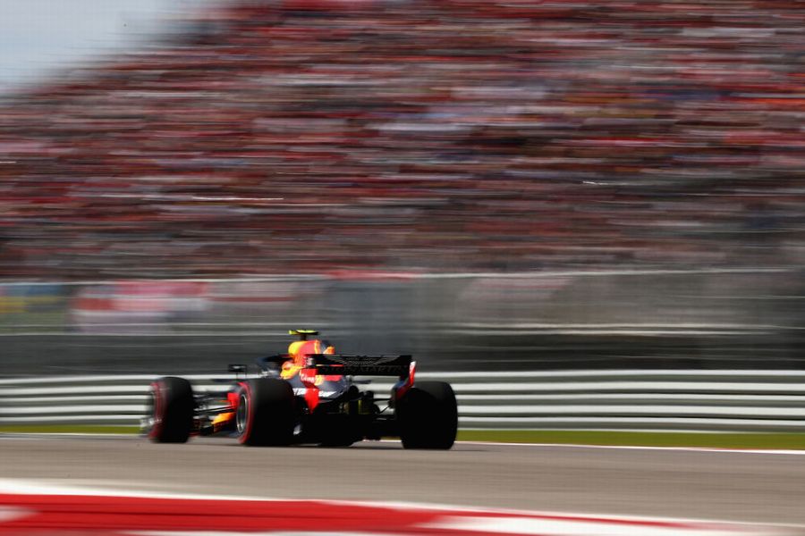 Max Verstappen on track in the Red Bull