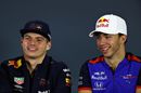 Max Verstappen and Pierre Gasly in the Press Conference