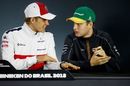Stoffel Vandoorne and Marcus Ericsson talk in the Drivers Press Conference