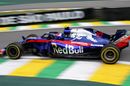 Pierre Gasly heads down the pit lane in the Toro Rosso