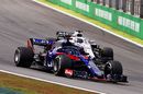 Brendon Hartley leads Lance Stroll on track