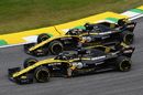 Nico Hulkenberg and Carlos Sainz battle for position
