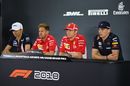 Esteban Ocon, Sebastian Vettel, Kimi Raikkonen and Max Verstappen in the Press Conference