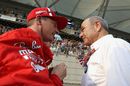 Kimi Raikkonen talks with Peter Sauber on the grid