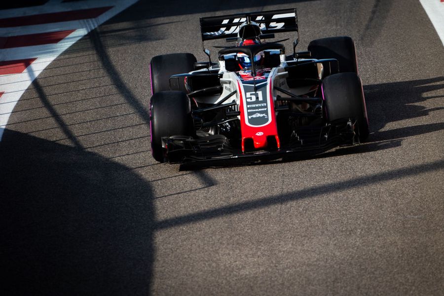 Pietro Fittipaldi on track in the Haas