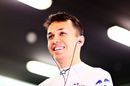 Alexander Albon looks relaxed in the garage