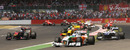 Adrian Sutil goes wide at the start