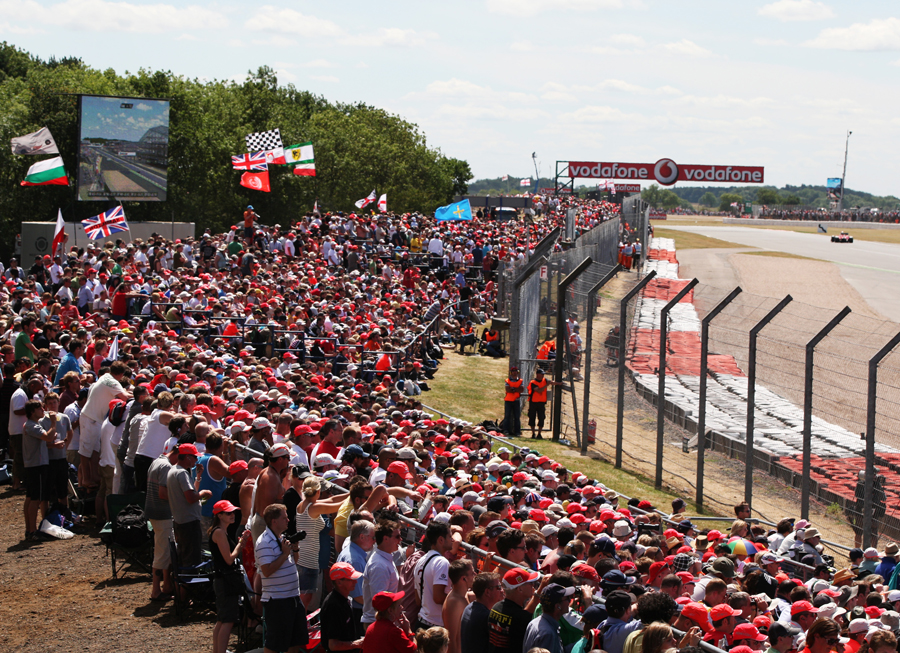 A section of the huge crowd at Silverstone