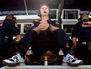 Christian Horner watches on from the pit wall