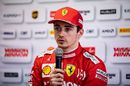 Charles Leclerc talks with the media