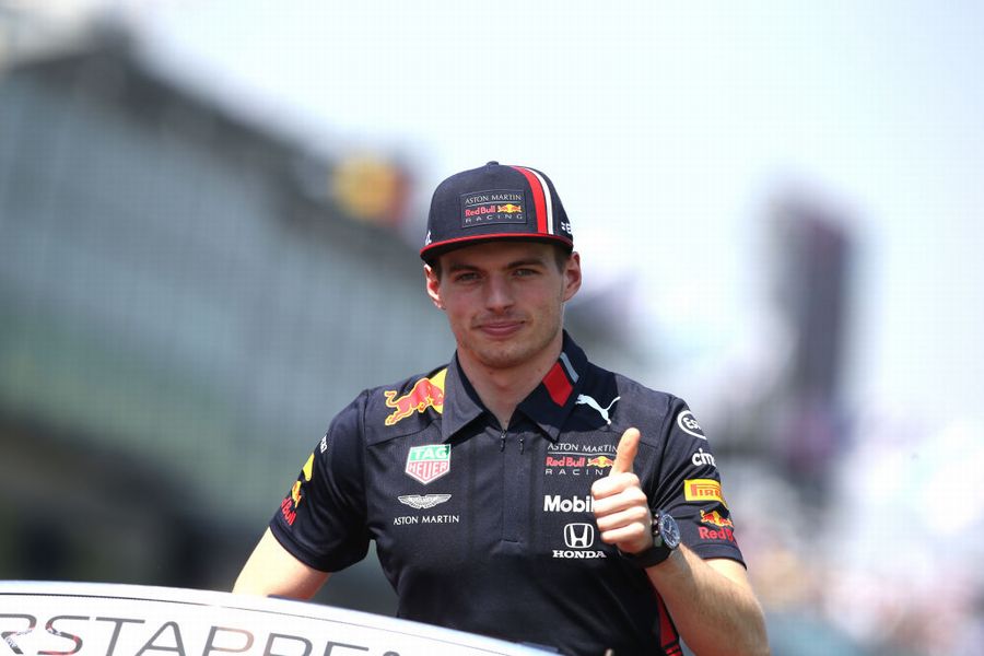 Max Verstappen on the drivers parade