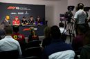 Lando Norris, Charles Leclerc, Valtteri Bottas, Pierre Gasly and Daniil Kvyat in the Press Conference
