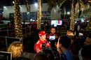 Charles Leclerc talks to the media