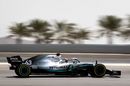 George Russell on track in the Mercedes