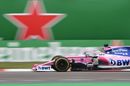 Sergio Perez on track in the Racing Point
