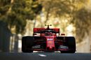 Charles Leclerc on track in the Ferrari