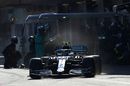 Valtteri Bottas makes a pit stop for new tyres
