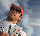 Jenson Button prepares on the grid