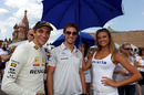 Jenson Button and Vitaly Petrov at the Bavaria Moscow City Racing track