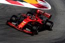 Charles Leclerc on the track in Ferrari