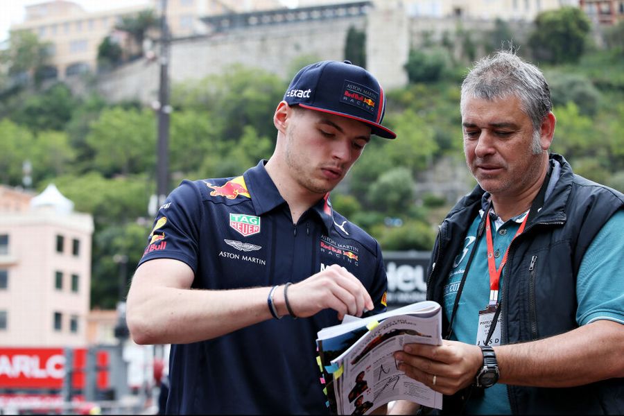 Max Verstappen Racing signs autographs for fans