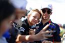 Pierre Gasly poses for a photo with fans