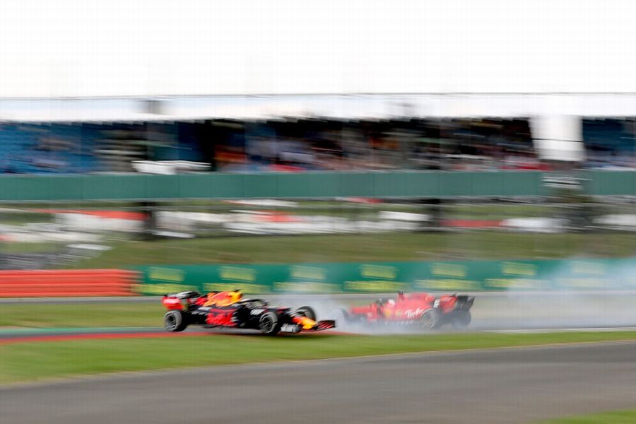 Sebastian Vettel and Max Verstappen suffer a crash